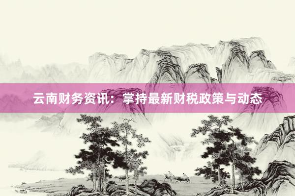 云南财务资讯：掌持最新财税政策与动态